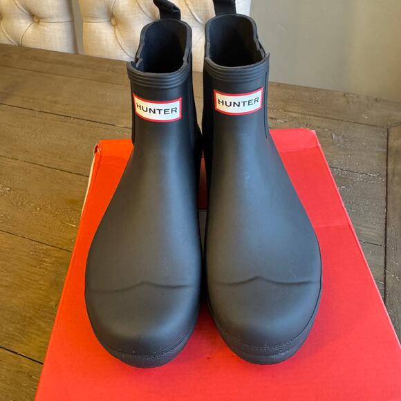 HUNTER Women's Original Chelsea Boots Size 10 Pull On Waterproof Rain Black EXC - Picture 3 of 14